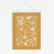 Load image into Gallery viewer, A-Z Floral Monogram Print Yellow: Floral Elegance