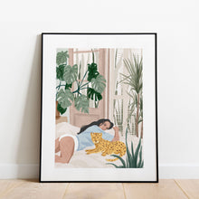 Load image into Gallery viewer, Art of Nora Chill with Leopard: Embracing Nature's Wild Side